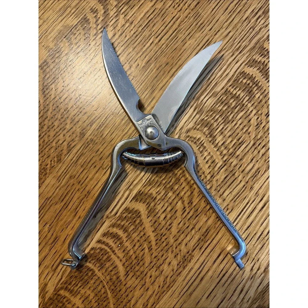 Vintage Boker Stainless Poultry  Shears Scissors. Made in USA